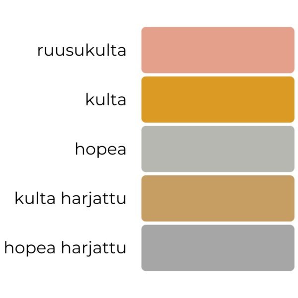 Vinyylitarra omalla tekstillä, metallisävyt