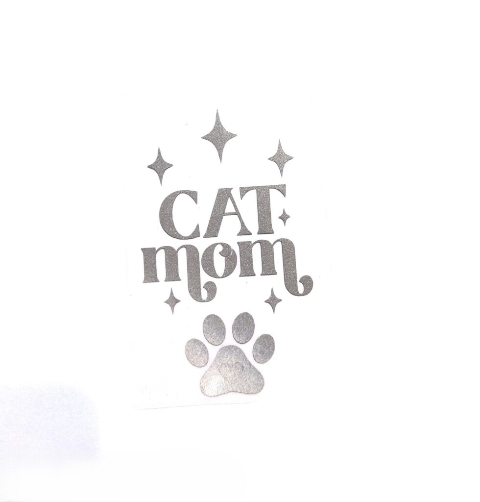 cat mom heijastinkankaasta tehty kuvio